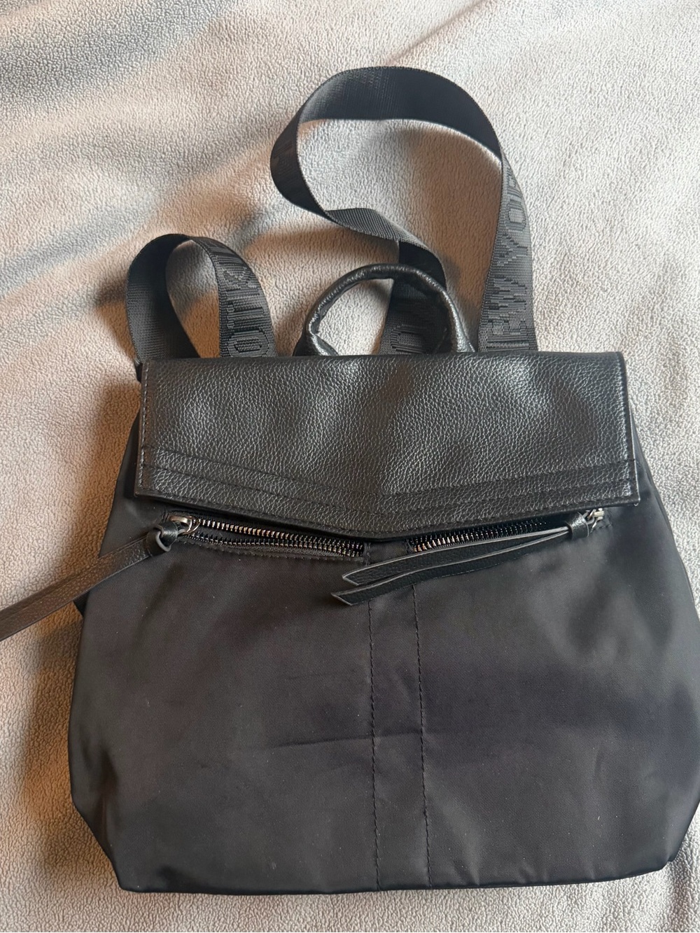 Botkier Black Nylon Backpack Interior with Logo Trim